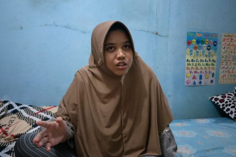 Jellyta, kakak dari Wisnu, korban GrabWheels yang ditabrak di GBK, Jakarta, Rabu (13/11/2019).