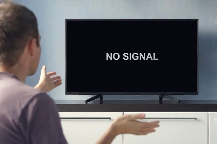 Ilustrasi TV yang masih memiliki kendala sinyal meski telah berganti ke STB.