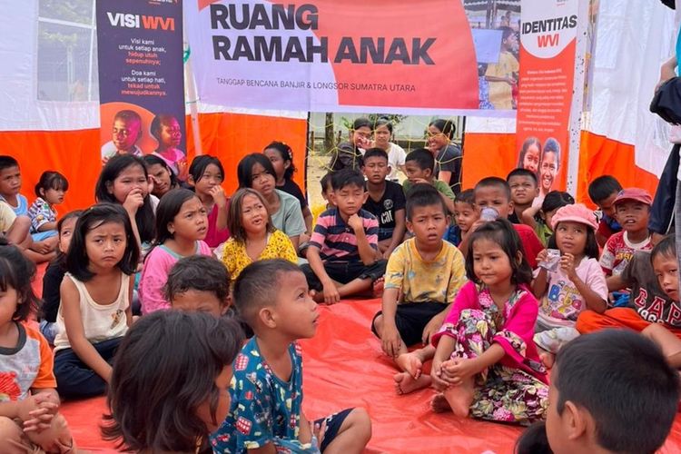 Anak-anak terdampak banjir dan longsor di Sumatera Utara