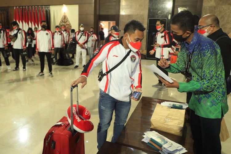 Kontingen Indonesia berangkat ke Tokyo, Jepang, pada Sabtu (17/7/2021) malam WIB. 