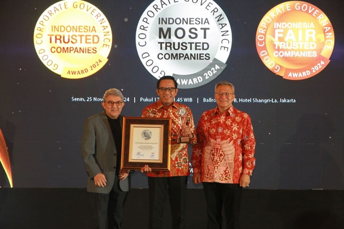 BRI dinobatkan sebagai The Most Trusted Company dalam ajang Corporate Governance Perception Index (CGPI) 2024, yang diselenggarakan oleh The Indonesian Institute for Corporate Governance (IICG) bekerja sama dengan Majalah SWA. 