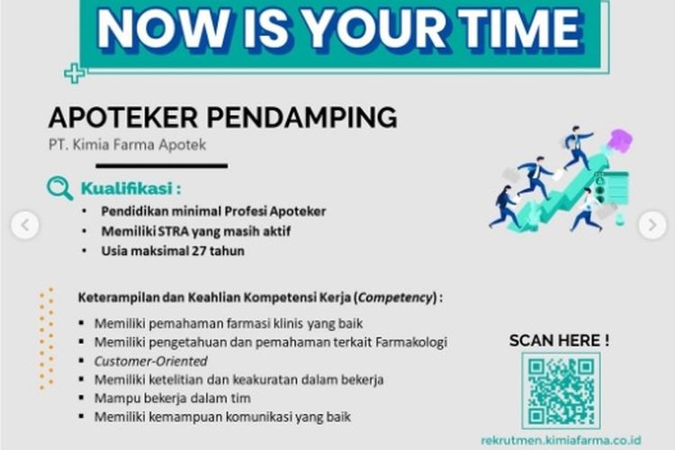 PT Kimia Farma Apotek sedang membuka lowongan kerja untuk posisi Tenaga Teknis Kefarmasian, Apoteker Pendamping, dan Apoteker Pengelola Apotek. 