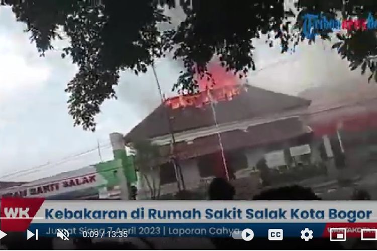 RS Salak di Kota Bogor kebakaran pada Jumat (7/4/2023) siang. 