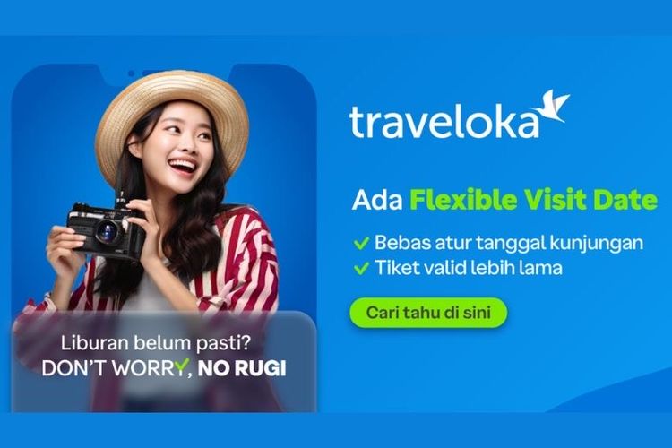 Traveloka menawarkan flexible visit date yang memungkinkan kamu untuk bebas mengatur tanggal kunjungan dan tiket valid lebih lama. Pilihan pembayaran yang dihadirkan Traveloka pun fleksibel sehingga kamu bisa memesan tiket sekarang dan bayar pada tanggal tertentu.
