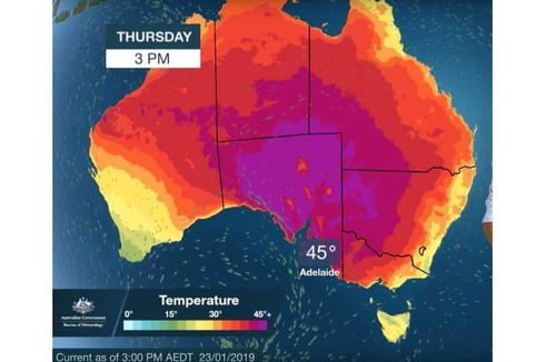 Cuaca Panas Ekstrem di Seluruh Australia Capai 45 Derajat Celsius