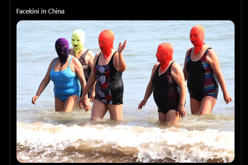 Masker Facekini Jadi Tren untuk Hadapi Gelombang Panas di China, seperti Apa Bentuknya?