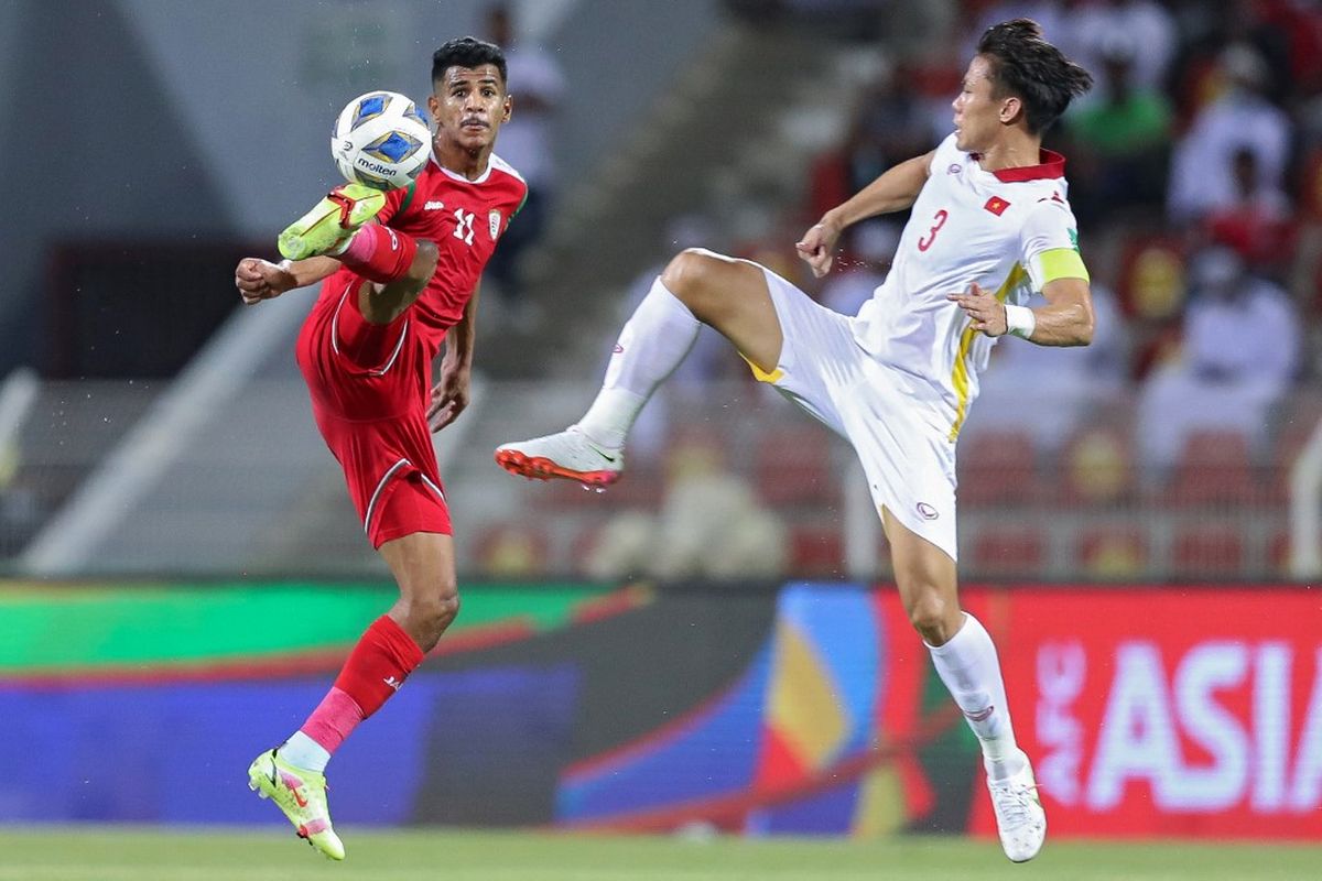 Pertandingan Oman vs Vietnam di Stadion Sultan Qaboos Sports Complex, Selasa (12/10/2021), pada lanjutan kualifikasi Piala Dunia 2022 Zona Asia. 