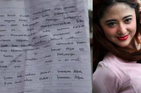 Kepada Pacarnya, Dewi Perssik Meminta Maaf Lewat Surat