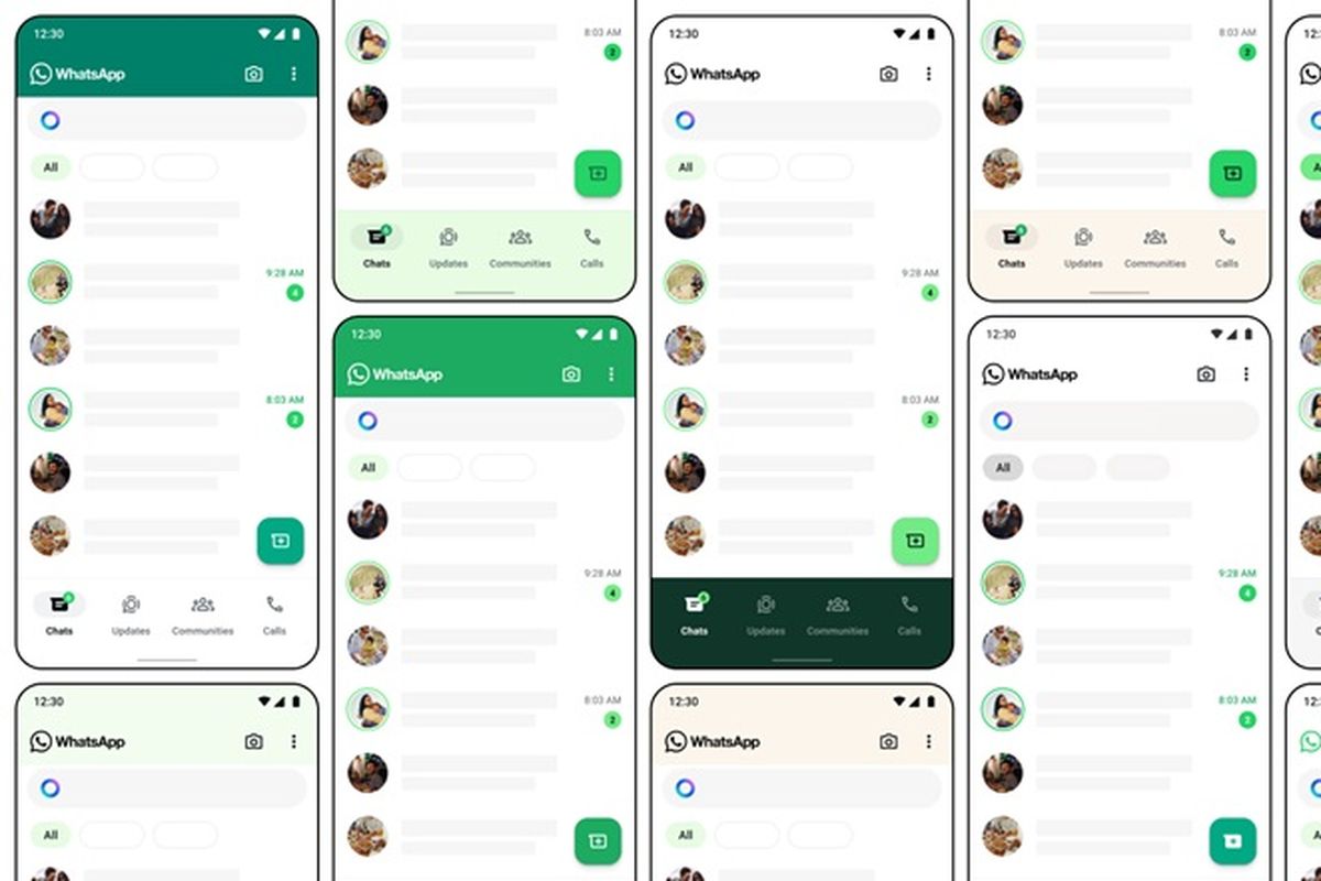 Ilustrasi perubahan tampilan WhatsApp