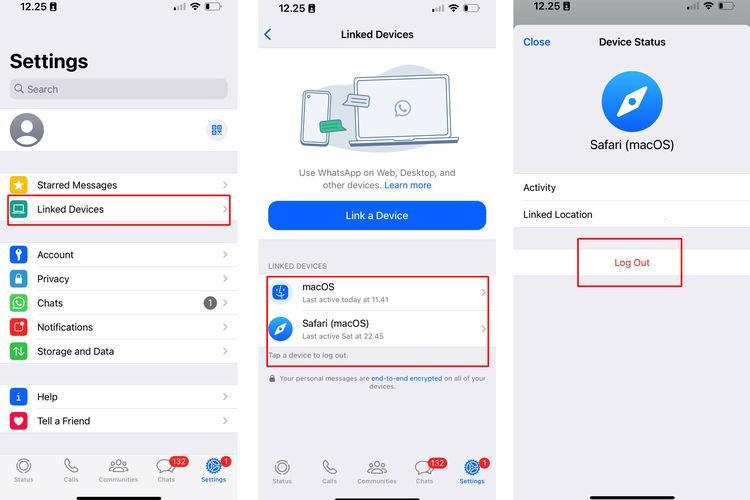 Ilustrasi cara melihat perangkat tertaut di WhatsApp untuk cek apakah akun disadap atau tidak.