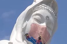Berharap Pandemi Covid-19 Usai, Patung Dewi Kwan In di Jepang Dipasangi Masker