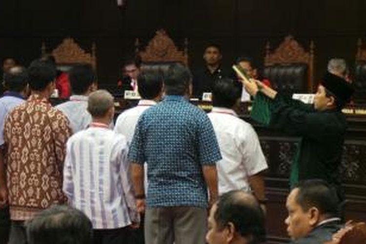 Para saksi yang dihadirkan kubu Prabowo Subianto-Hatta Rajasa di sidang PHPU di MK