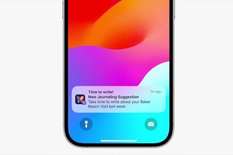 Ilustrasi aplikasi Journal yang dirilis Apple di iOS 17