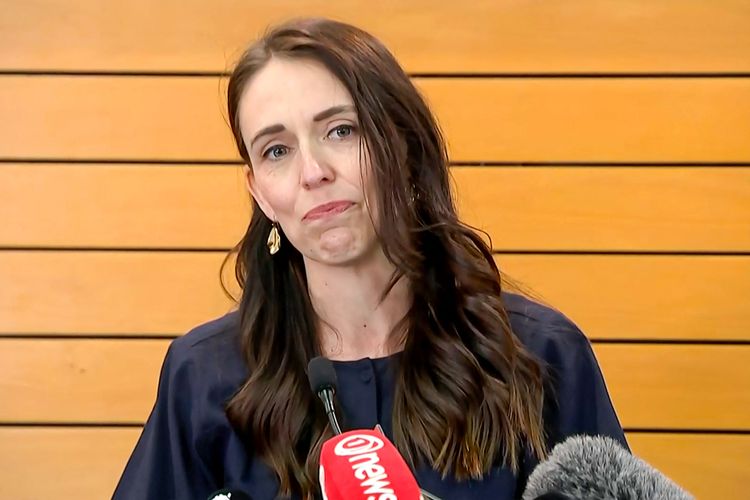 This video frame grab from TVNZ via AFPTV taken on January 19, 2023 shows New Zealand's Prime Minister Jacinda Ardern announcing she will resign from her post next month, in Wellington. Ardern, a global figurehead of progressive politics, shocked the country on January 19 by announcing she would resign from office in a matter of weeks. 