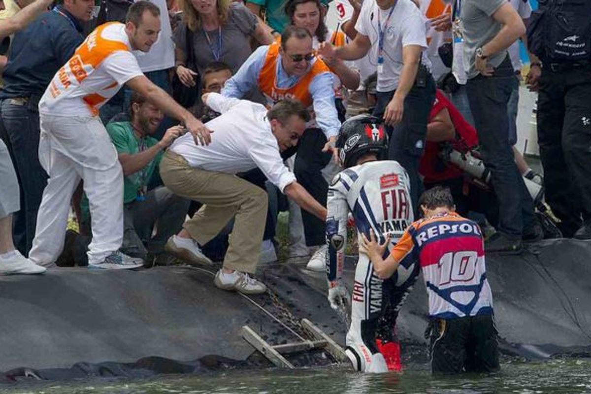 Perayaan Jorge Lorenzo di Jerez, Spanyol pada tahun 2010..