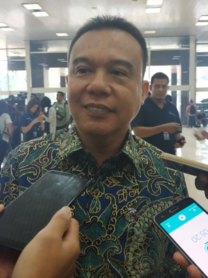 Wakil Ketua Umum Partai Gerindra Sufmi Dasco Ahmad di Kompleks Parlemen, Senayan, Jakarta, Selasa (8/10/2019).