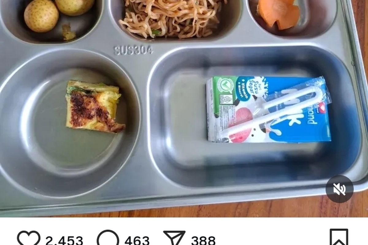 Menu MBG di Kabupaten Kendal yang viral di Instagram.