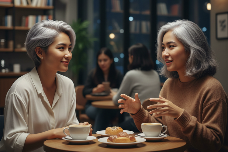 Ilustrasi rambut beruban.