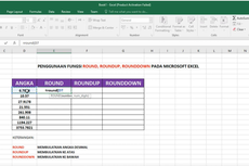 Fungsi ROUNDUP pada Microsoft Excel