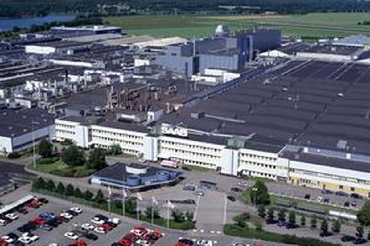 Pabrik Saab di Trollhaetan, Swedia yang baru saja direnovasi.