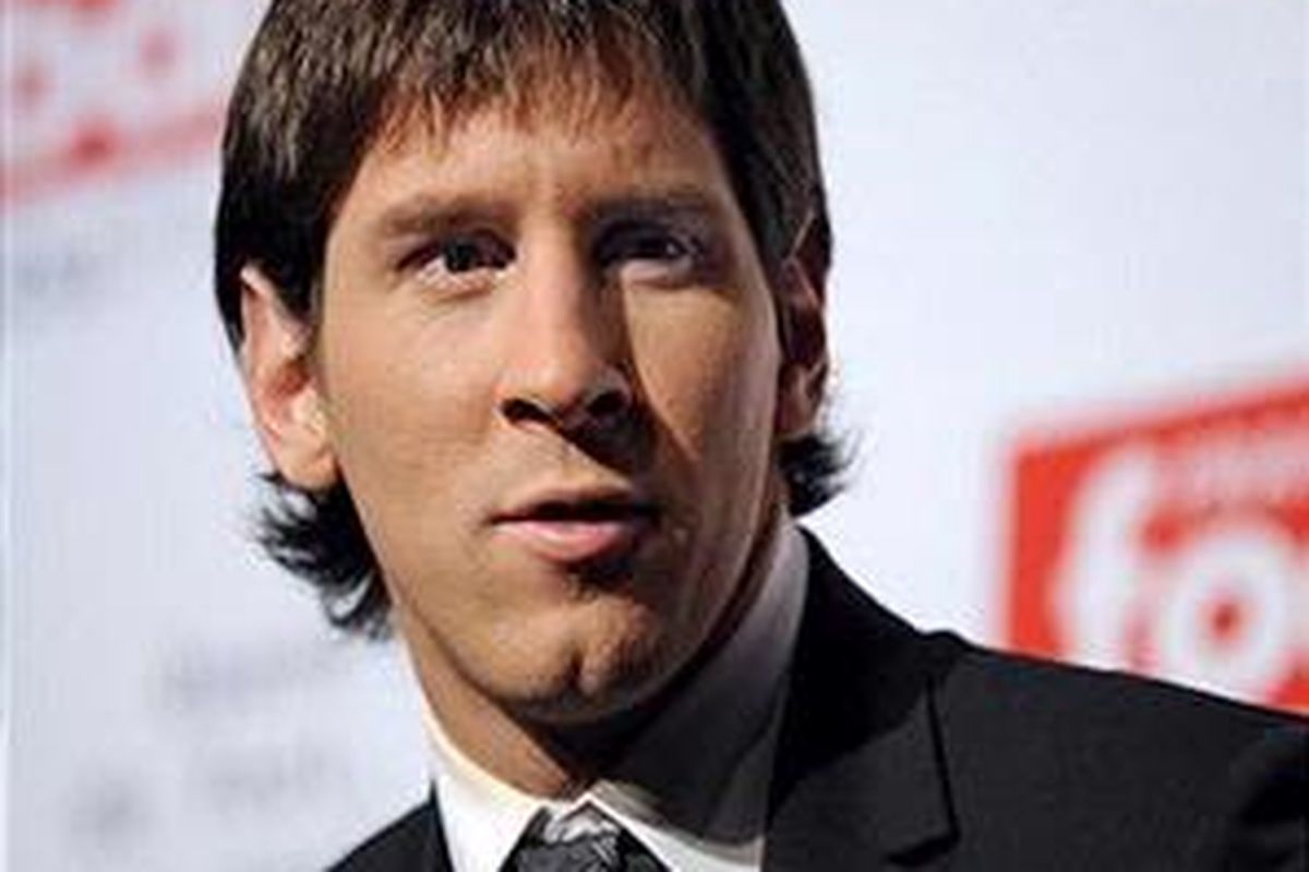 Penyerang Barcelona, Lionel Messi.