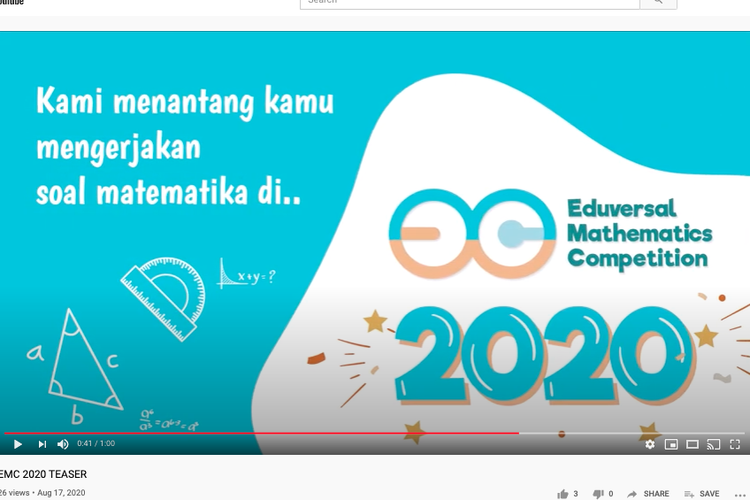 Menyambut HUT RI, Eduversal Mathematics Competition (EMC) 2020 menargetkan 75 ribu peserta.
