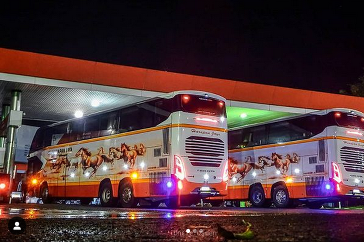 Bus AKAP baru PO Harapan Jaya pakai bodi Avante D1