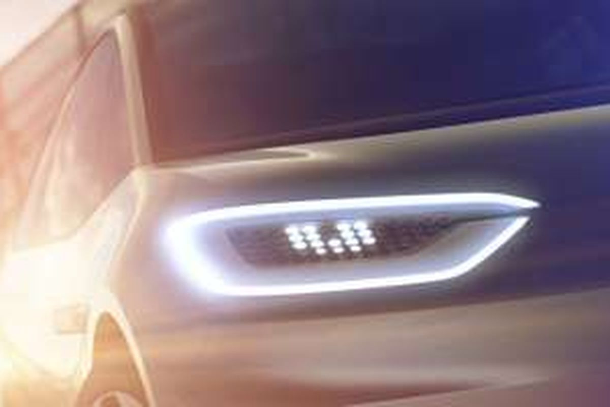 Teaser mobil listrik Volkswagen yang akan hadir di Paris Auto Show 2016.