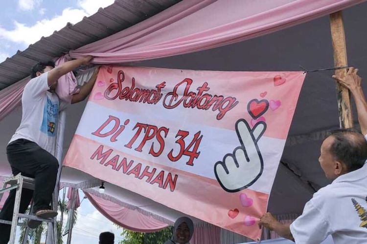Potret Tempat Pemungutan Suara (TPS) 034 Manahan, Kecamatan Kota Solo, Jawa Tengah (Jateng), pada Selasa (13/2/2024).