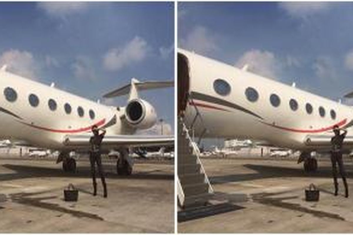Victoria Beckham tiba di Jakarta dengan pesawat jet pribadi 