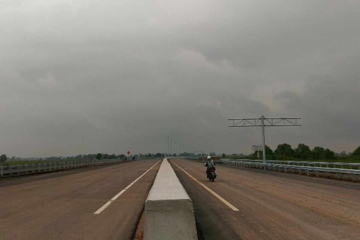 Kondisi terkini Jalan Tol Palembang-Indralaya Seksi I, Selasa (23/5/2017)