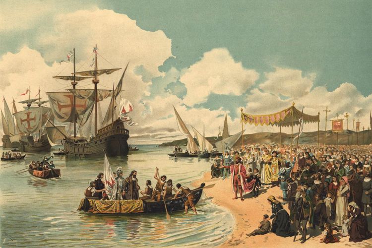 Rombongan Vasco da Gama bertolak dari Lisabon, Portugal, untuk memulai perjalanan penjelajahan samudra menuju India.