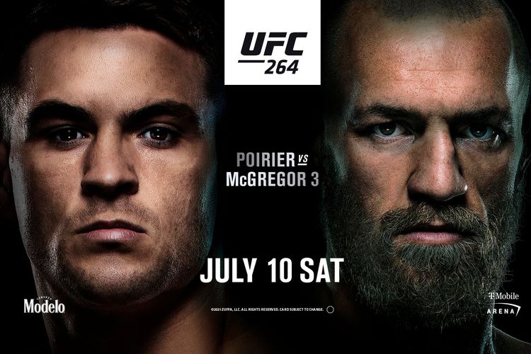 Poster untuk duel Dustin Poirier vs Conor McGregor 3 pada UFC 264, Minggu (11/7/2021) pagi hari WIB.