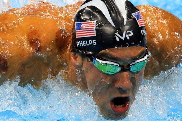 Perenang asal Amerika Serikat, Michael Phelps. Phelps merupakan salah satu perenang hebat di dunia dengan koleksi 23 medali emas Olimpiade.