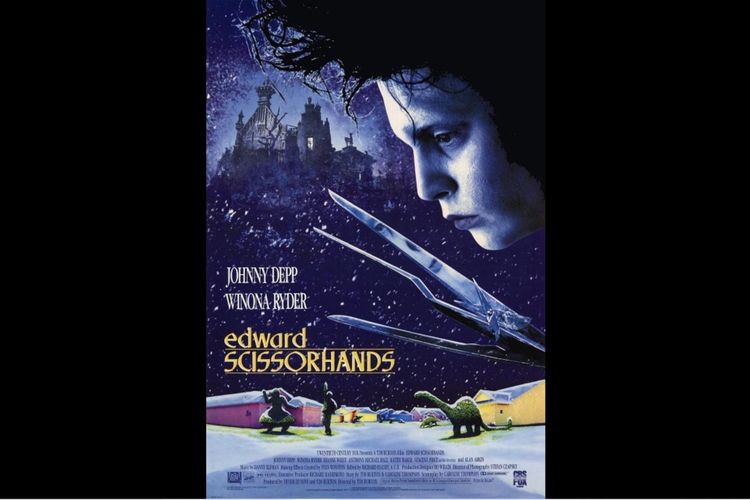 Johnny Depp dalam film fantasi Edward Scissorhands (1990).