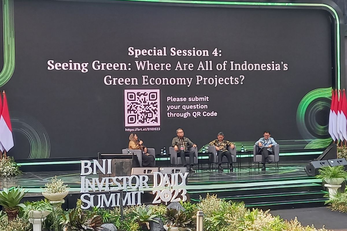 Direktur Utama PT Maharaksa Biru Energi Tbk Bobby Gafur Umar dalam acara BNI Investor Daily Summit 2023, Senayan, Jakarta, Rabu (25/10/2023).