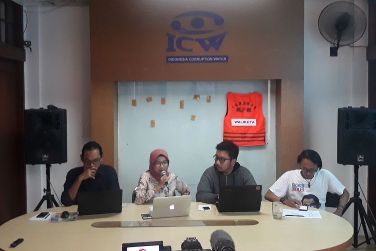 Konferensi pers Indonesia Corruption Watch (ICW) di Kantor ICW Jakarta, Minggu (16/12/2018).