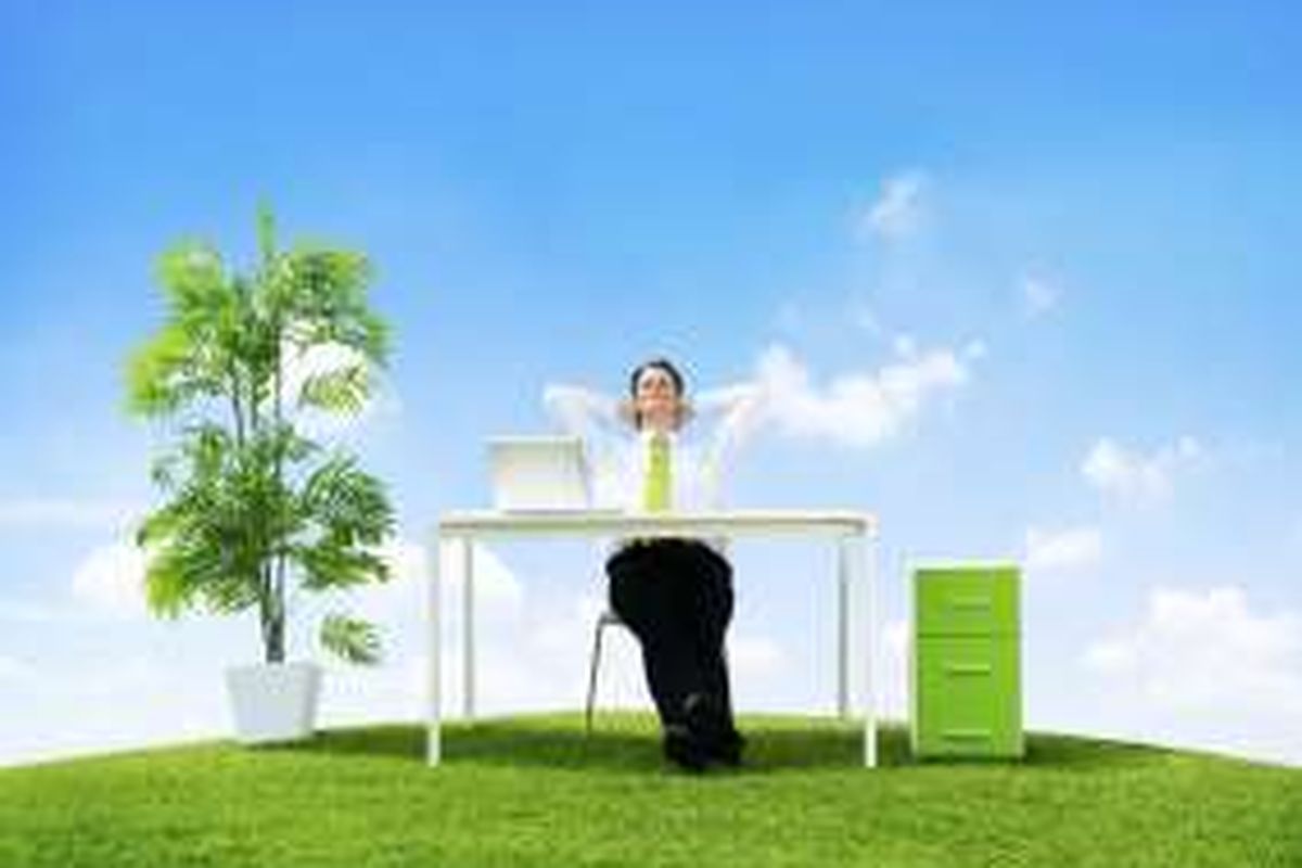 Kantor hijau tak hanya baik untuk mereduksi jumlah emisi karbon penyebab peningkatan suhu bumi, tetapi juga bisa meningkatkan kebahagiaan dan produktivitas karyawan.