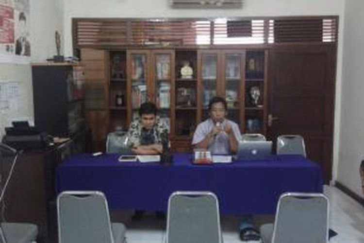 Konferensi pers Aliansi Jurnalis Independen (AJI), di Kantor AJI, Kwitang, Jakarta Pusat, Selasa (23/12/2014).