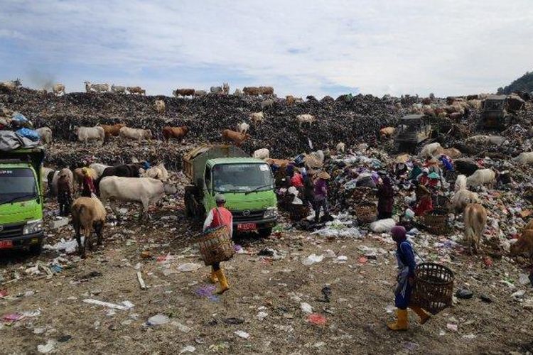 Kondisi TPST Piyungan atau TPA Piyungan pada Jumat (18/3/2022).