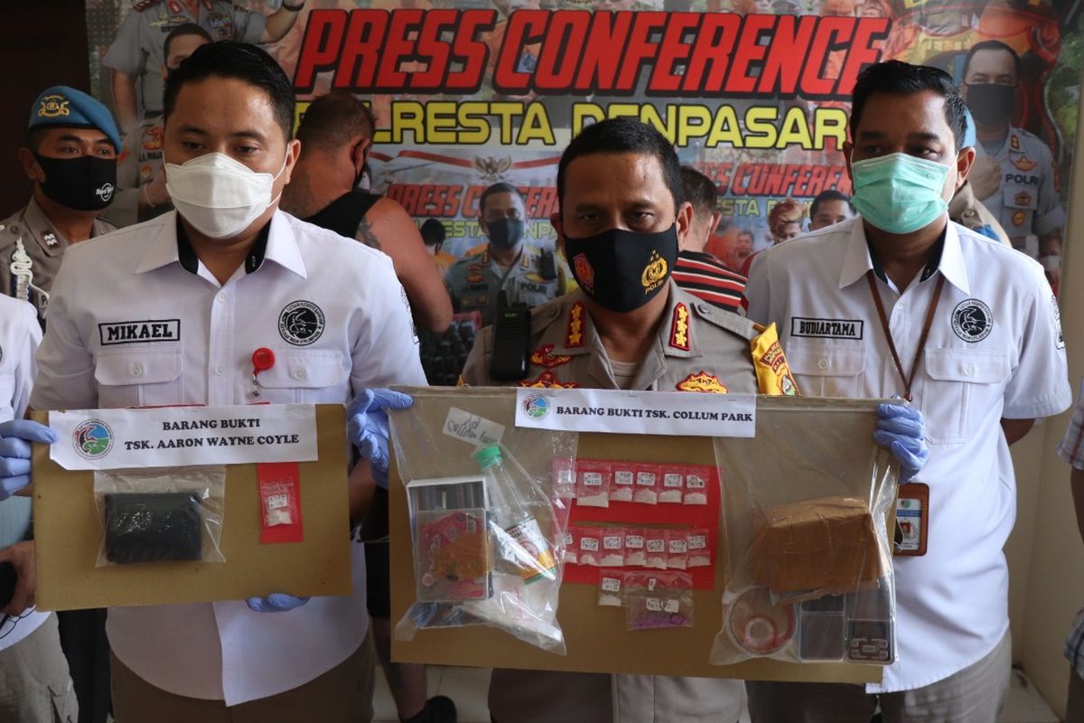 Police in Denpasar, Bali arrest a Briton and an Australia for drugs offences on 1 September