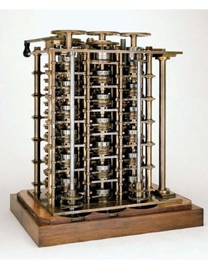 Ilustrasi mesin Difference Engine.