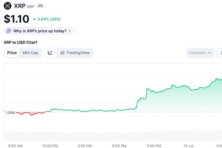 Harga XRP Hari Ini 15 Juli 2026 Naik Imbas Sentimen Positif Kripto