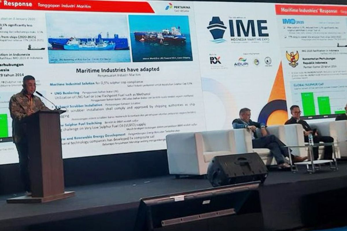 Direktur Infrastruktur dan Teknologi PGN Achmad Muchtasyar dalam Indonesia Maritime Expo, Kamis (18/10/2023).