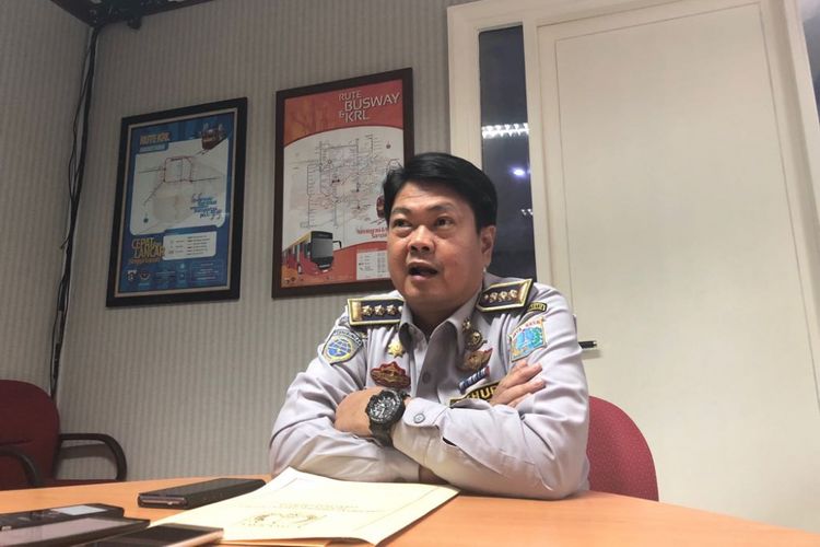 Kepala Dinas Perhubungan DKI Jakarta Andri Yansyah di kantornya, Jalan Taman Jatibaru, Senin (9/4/2018). 