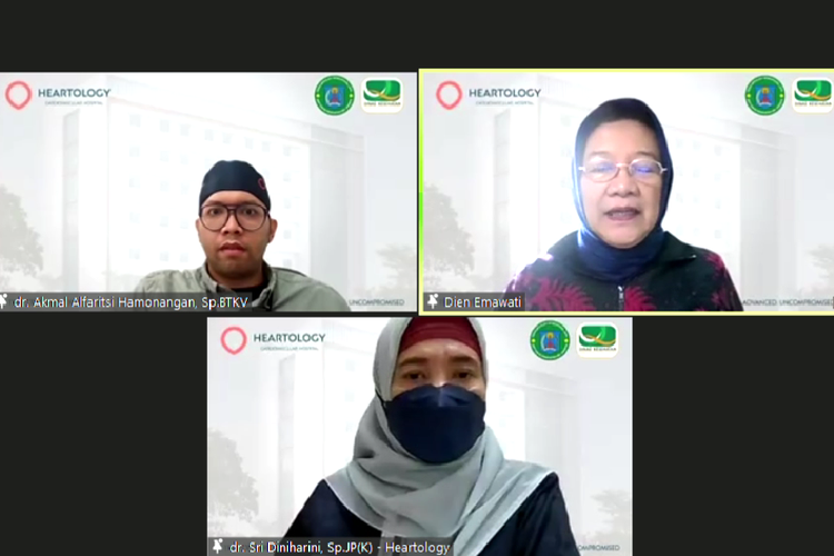 Pembicara pada webinar bertajuk Pentingnya Diagnosa Dini dan Prosedur Penanganan Jantung yang Tepat untuk Menciptakan Masyarakat Sehat,  Rabu (15/3/2023).