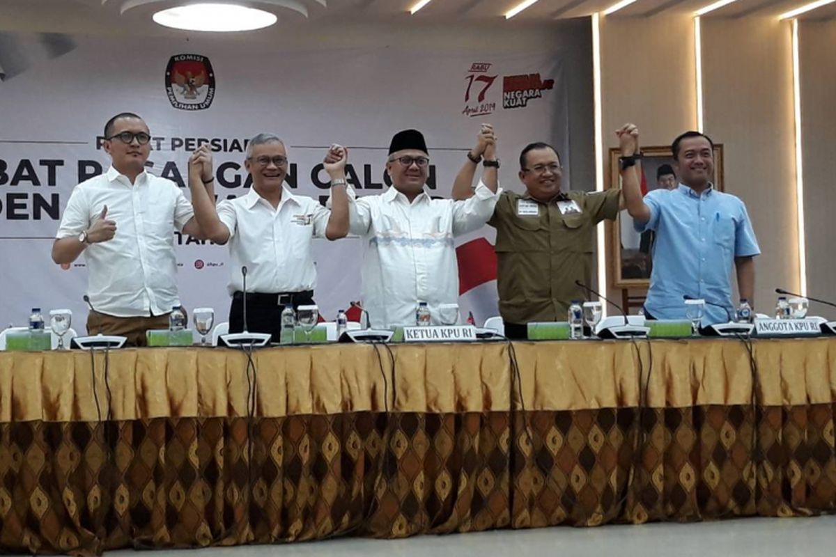 Rapat persiapan debat untuk pasangan calon presiden dan calon wakil presiden Pemilu 2019 di kantor KPU, Menteng, Jakarta Pusat, Sabtu (5/1/2019).
