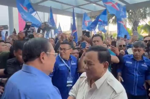 Prabowo Hadiri Konsolidasi Demokrat di Madiun, Disambut SBY dan AHY