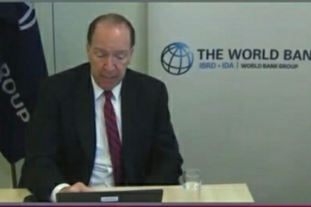 Presiden Bank Dunia, David Malpass dalam High-Level Seminar 1st FMCBG G20 Indonesia, di Jakarta, Kamis (17/2/2022).