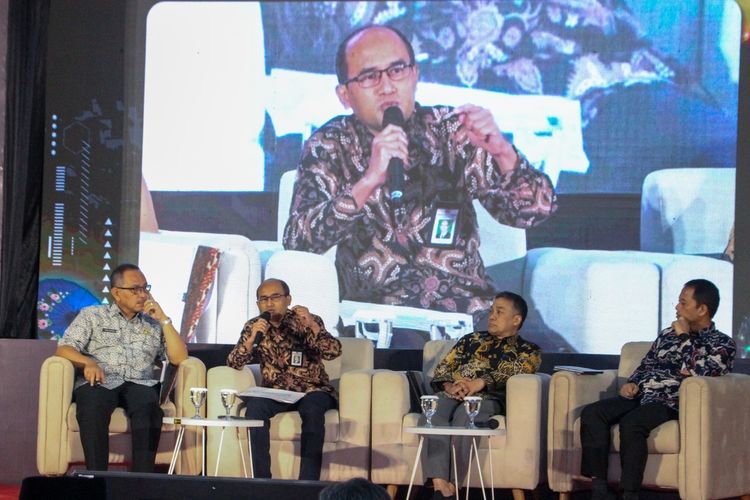 Diskusi Tol Getaci bersama Kementerian PUPR di Kantor BI Tasikmalaya, Jawa Barat, Kamis (2/11/2023).